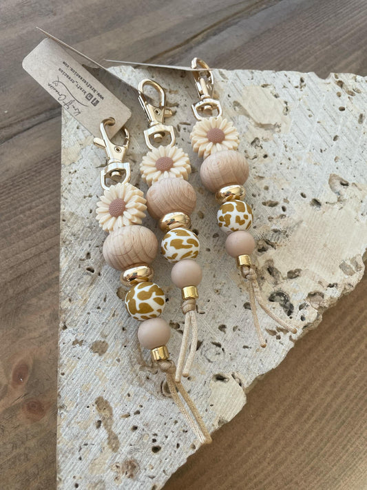 KRAFT CREACIONS - Oatmeal Daisy Keyring