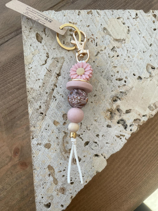 KRAFT CREACIONS - Pink Daisy Keyring