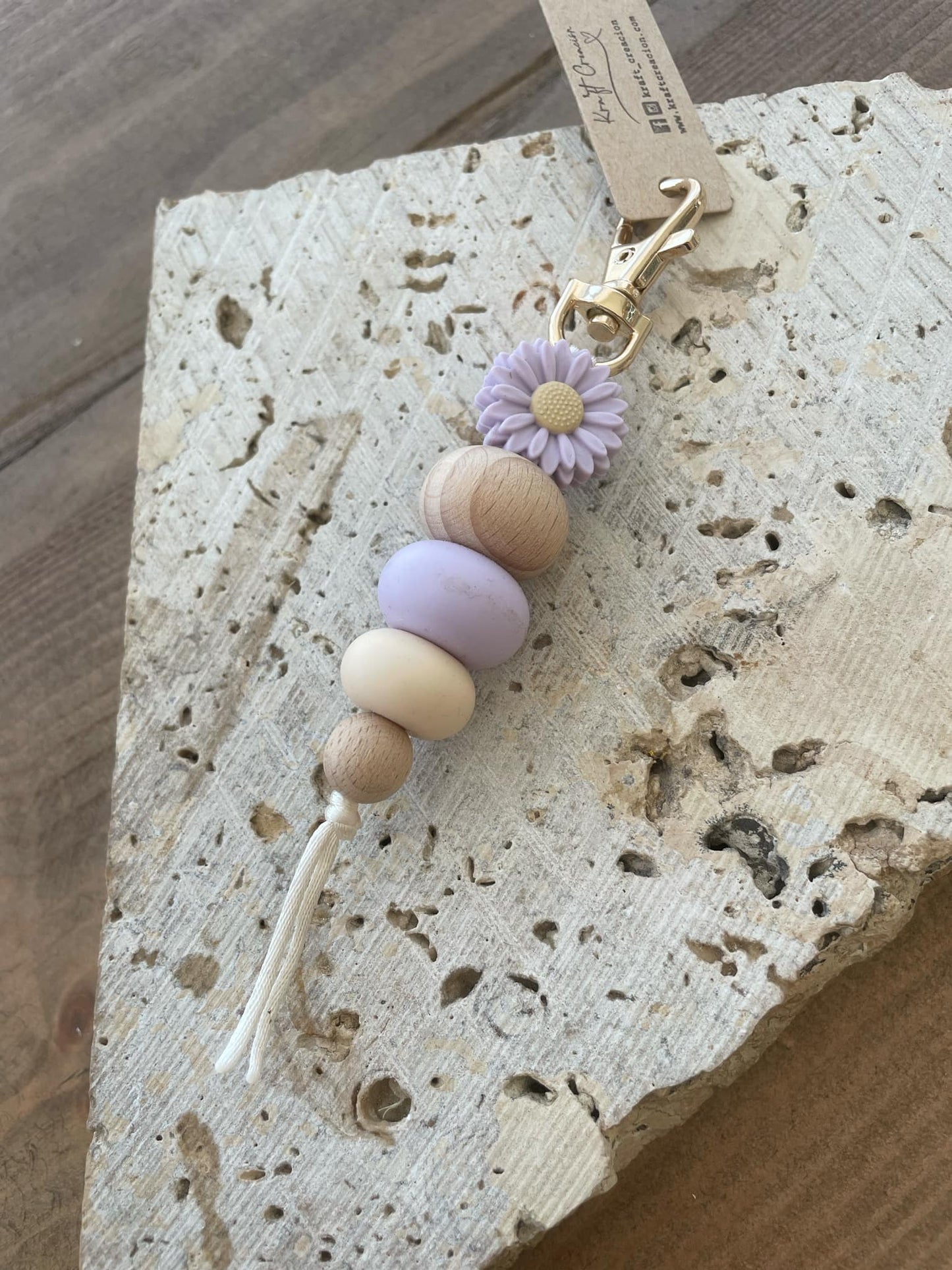 KRAFT CREACIONS - Lavender Daisy Keyring